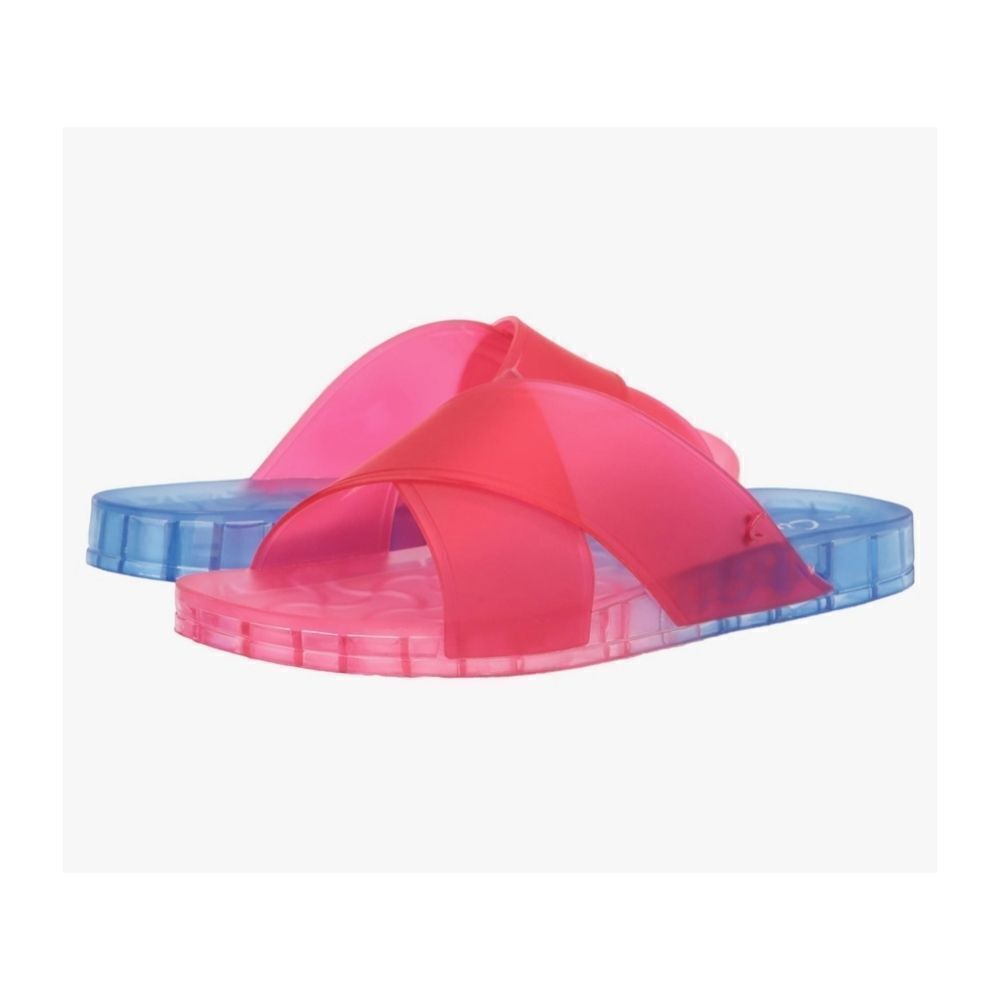 Circus by Sam Edelman Jaylee Ombre Crossband Jelly Slide Sandals 8 Blue Pink